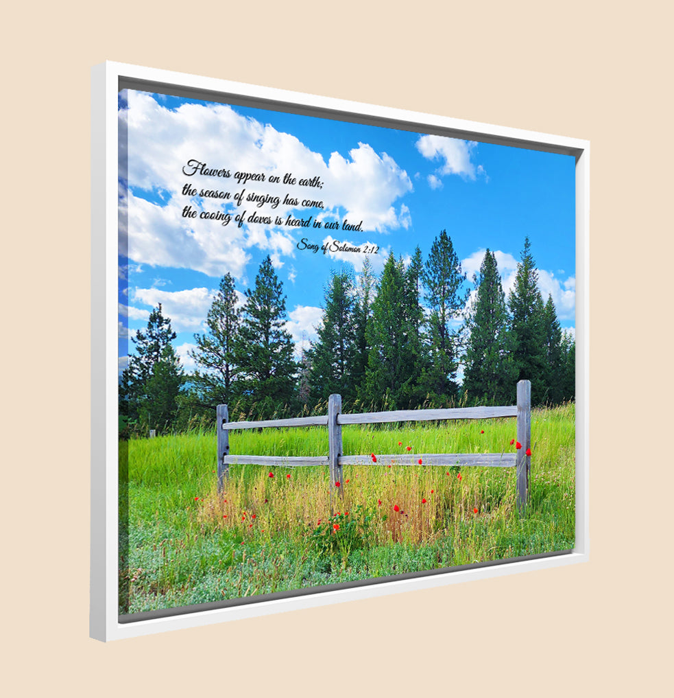 "The Season of Singing Has Come" Framed Canvas