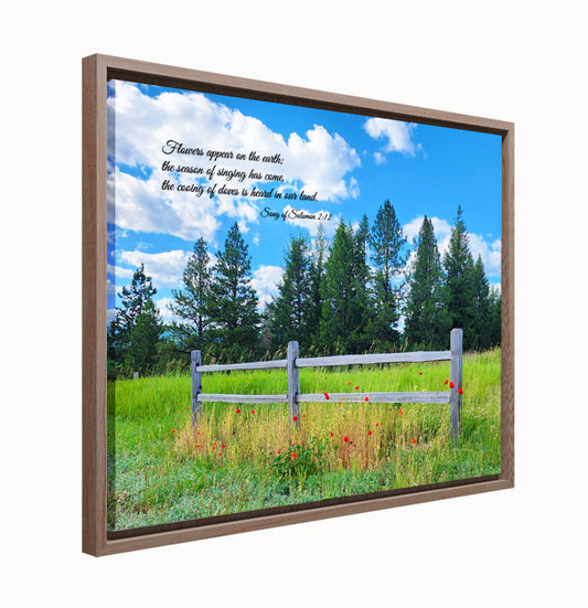 "The Season of Singing Has Come" Framed Canvas