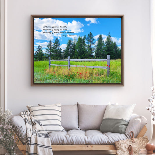 "The Season of Singing Has Come" Framed Canvas