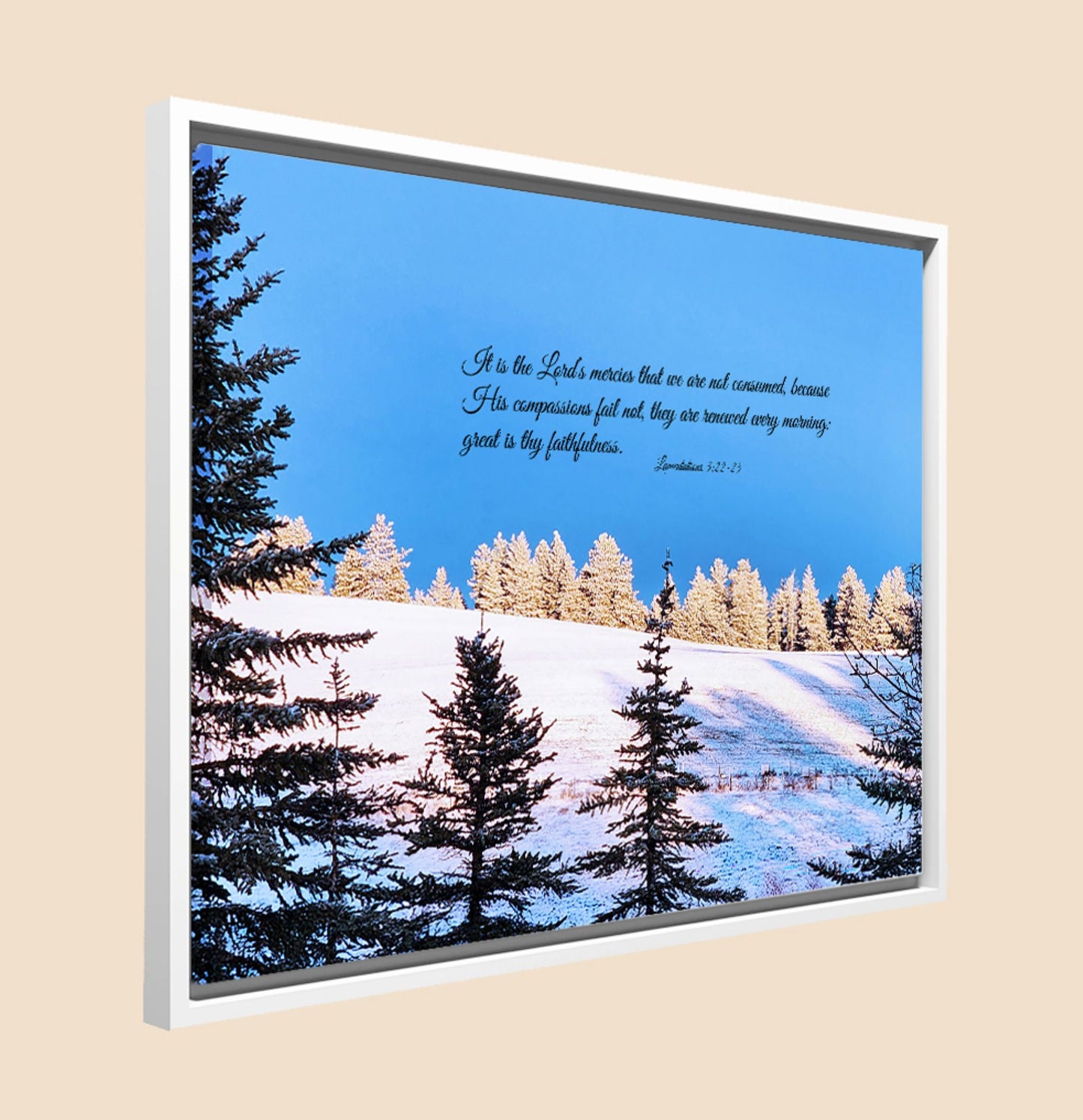 "His Tender Mercies" Framed Canvas