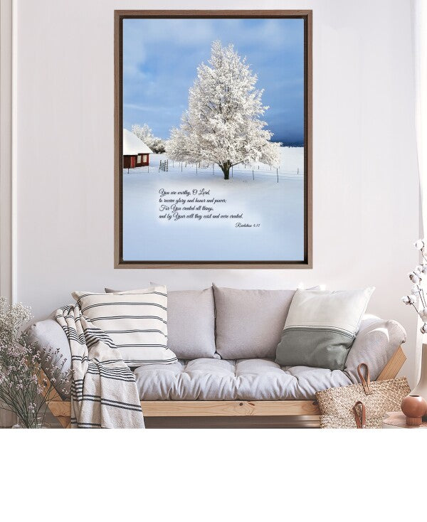 "You are worthy O Lord" Framed Canvas
