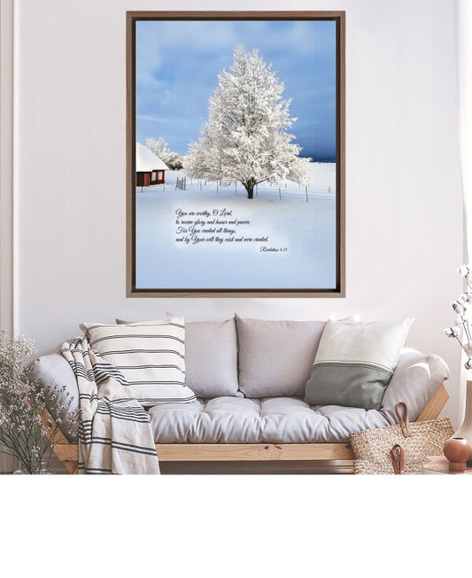 "You are worthy O Lord" Framed Canvas