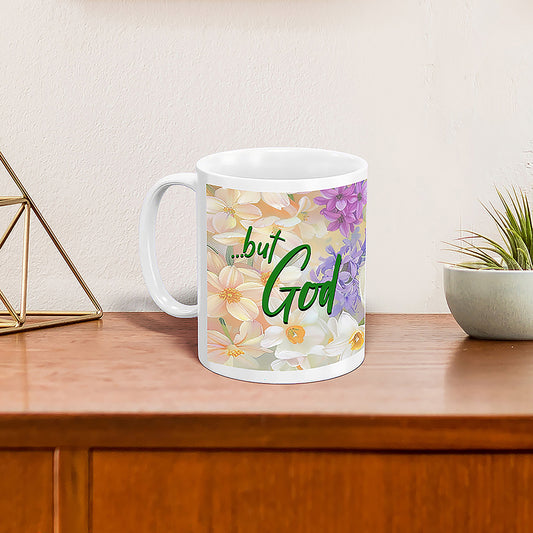 ...but God Yellow Floral mug