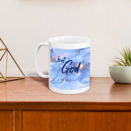 ...but God Blue Floral mug