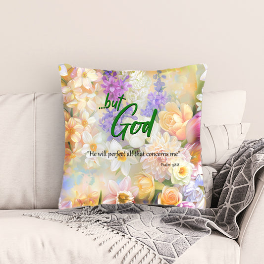 ...but God Premium Pillow - Yellow Floral